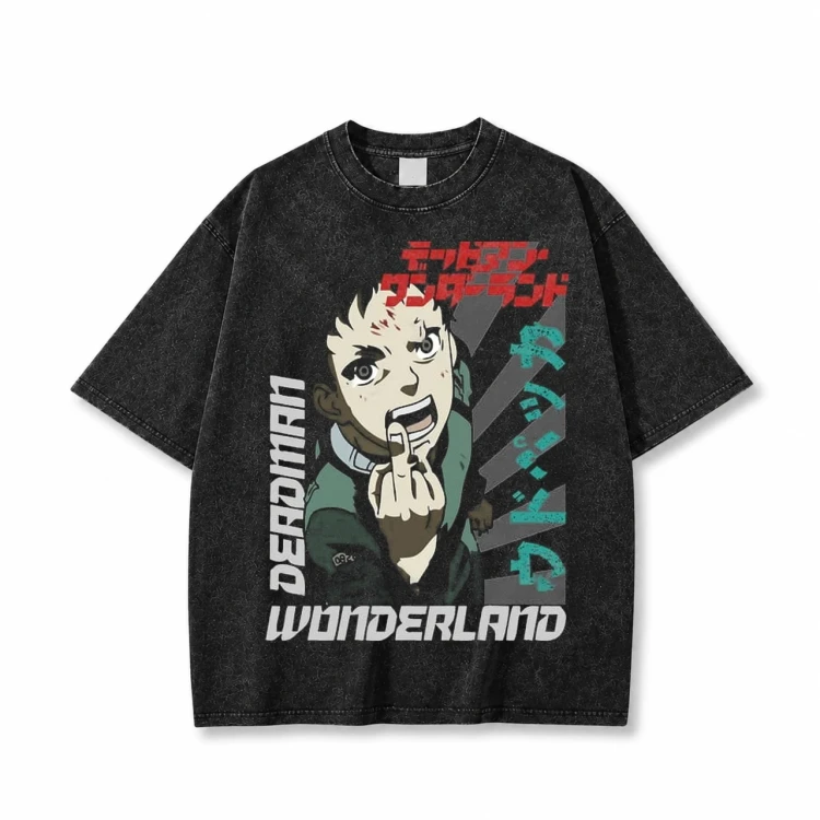 Koszulka T-shirt Anime Deadman Wonderland czarna sprana