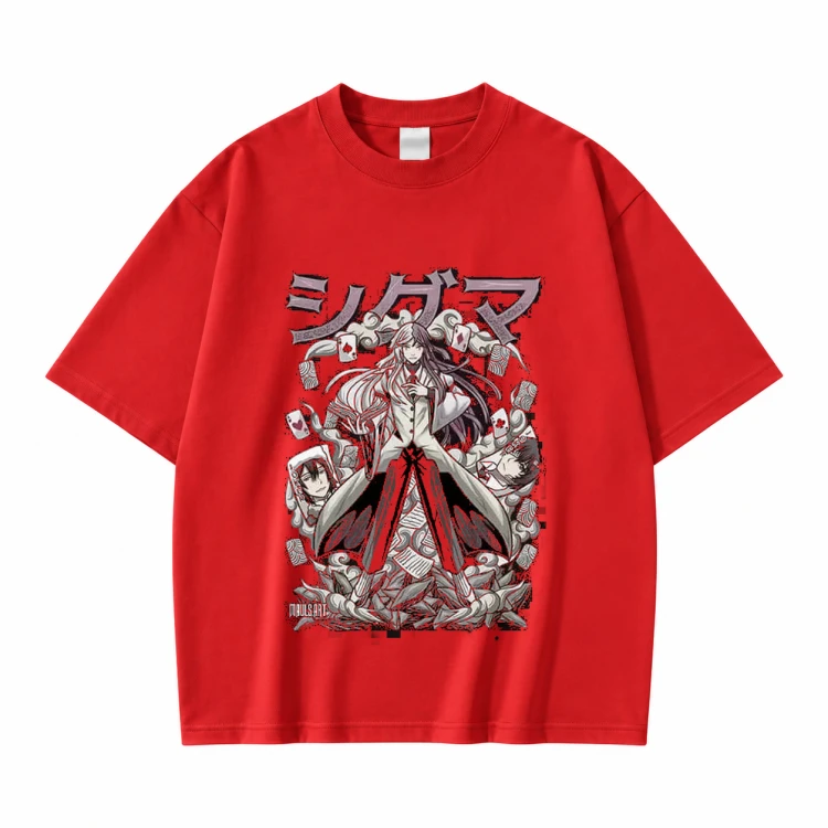 Koszulka Bungou Stray Dogs – czerwona, nadruk z przodu