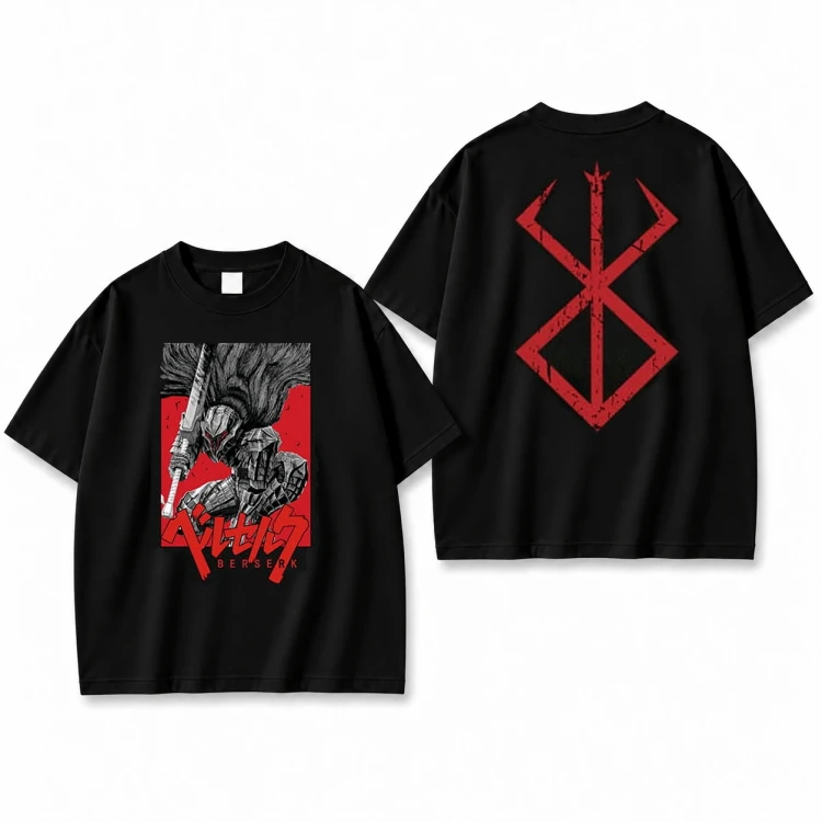 Koszulka Berserk – czarna, nadruk z przodu i z tyłu