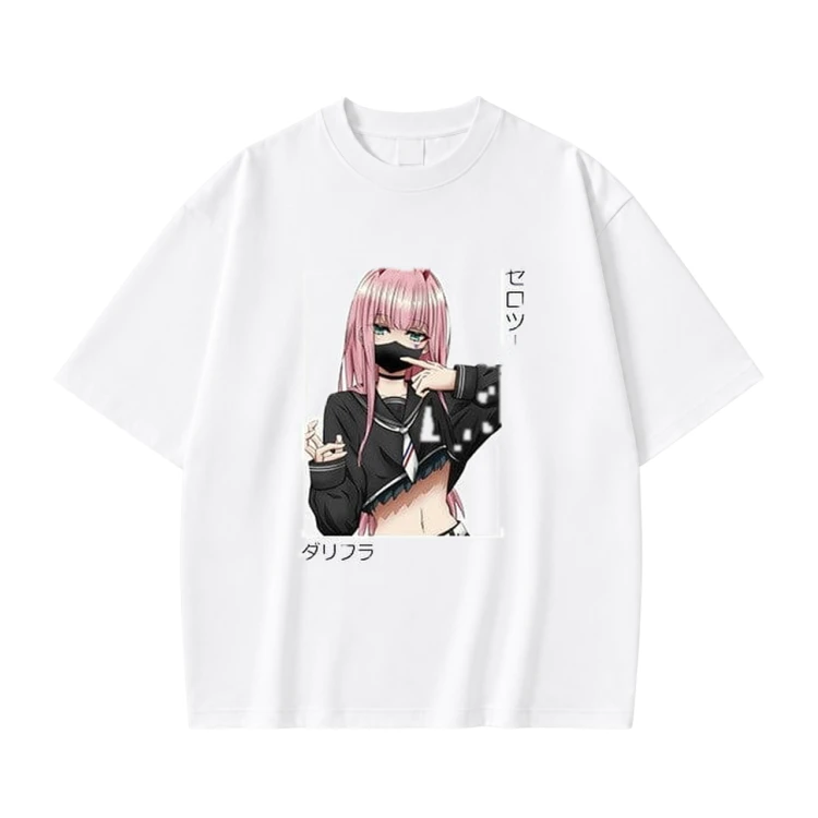 Koszulka Darling in the Franxx – biała, nadruk z przodu
