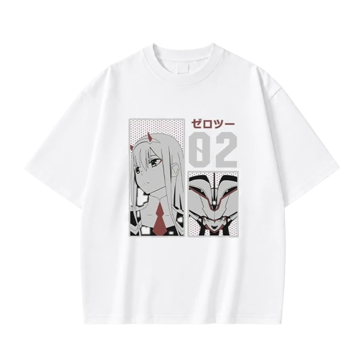 Koszulka Darling in the Franxx – biała, nadruk z przodu