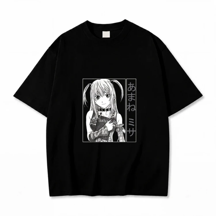 Koszulka Death Note Misa Amane – czarna, nadruk z przodu