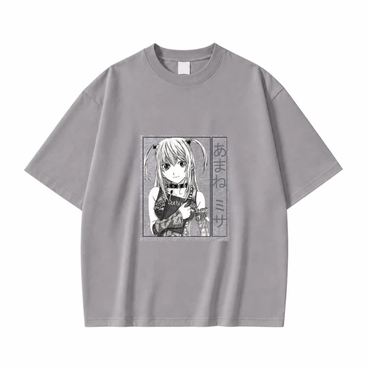 Koszulka Death Note Misa Amane – szara, nadruk z przodu
