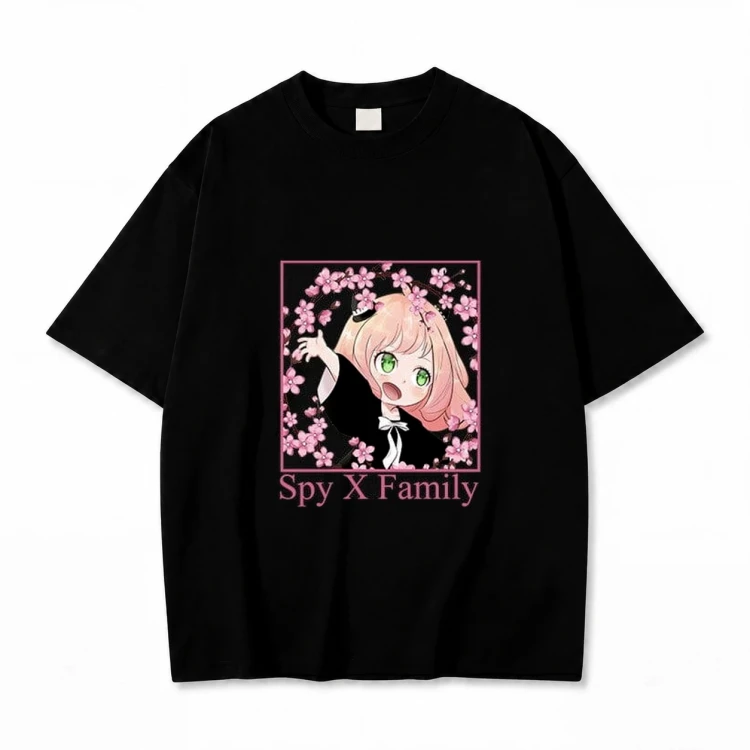 Koszulka T-shirt anime Spy x Family Anya Forger - czarna