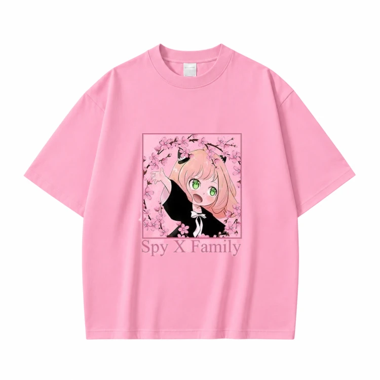 Koszulka T-shirt anime Spy x Family Anya Forger - różowa