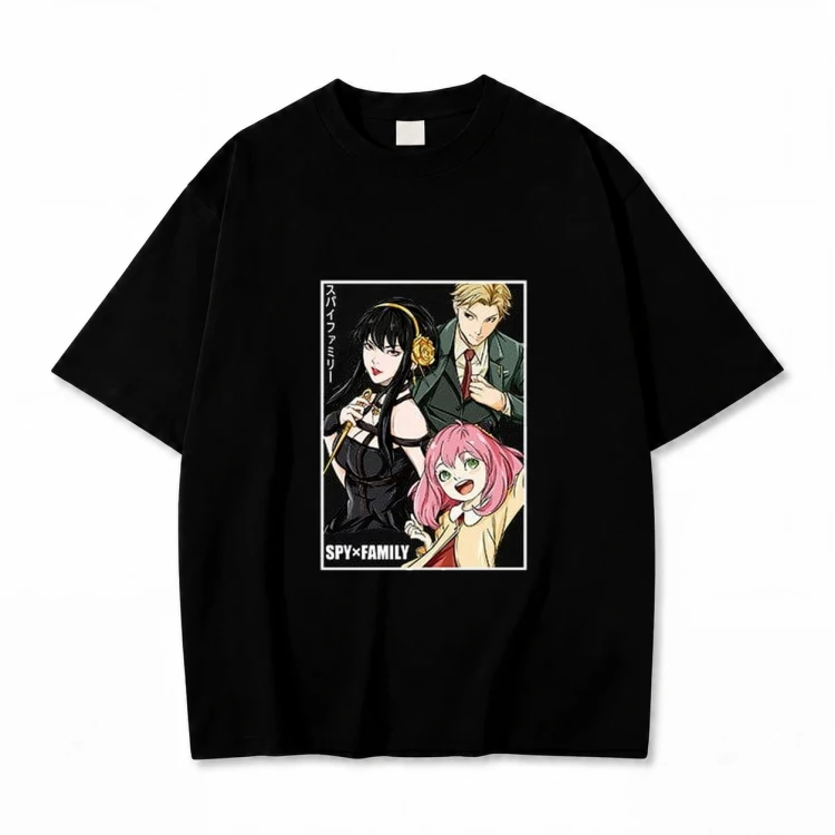 Koszulka T-shirt anime Spy x Family - czarna