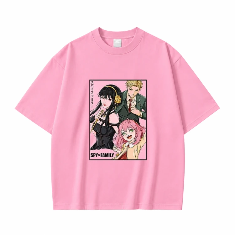 Koszulka T-shirt anime Spy x Family - różowa