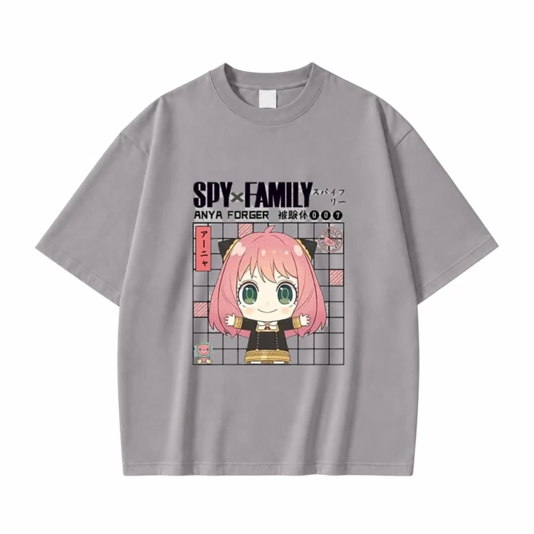 Koszulka T-shirt anime Spy x Family Anya Forger - szara