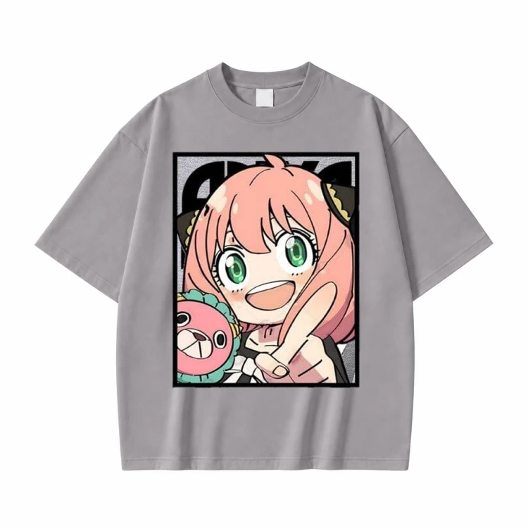 Koszulka T-shirt anime Spy x Family Anya - szara
