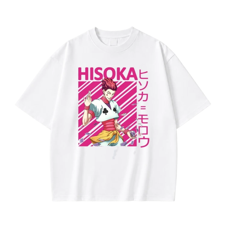 Koszulka T-shirt anime Hunter x Hunter Hisoka - biała