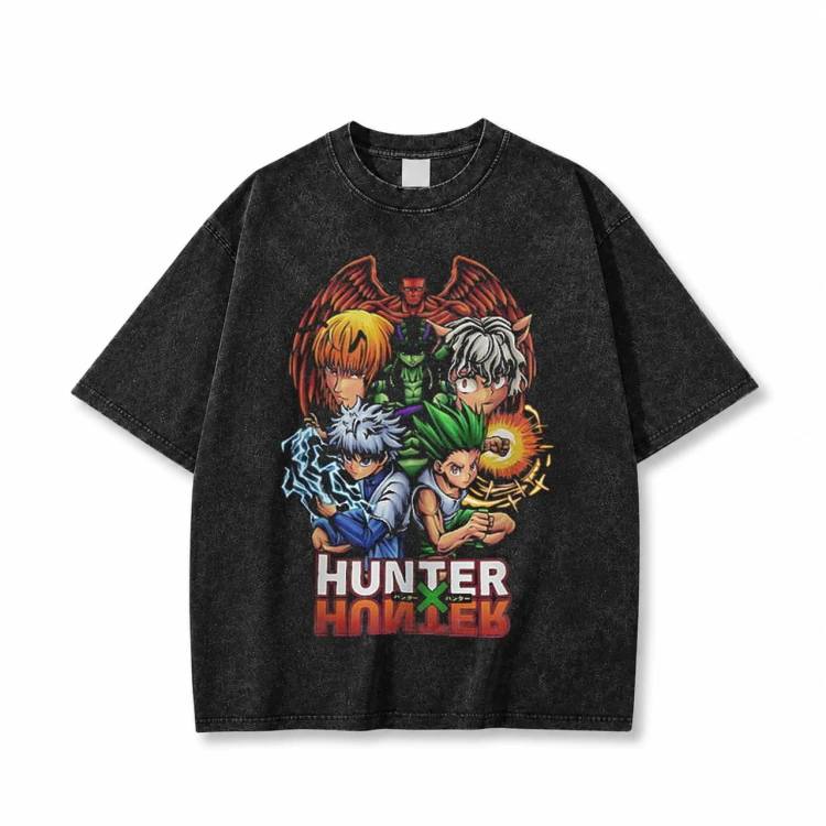 Koszulka T-shirt anime Hunter x Hunter - czarna prana