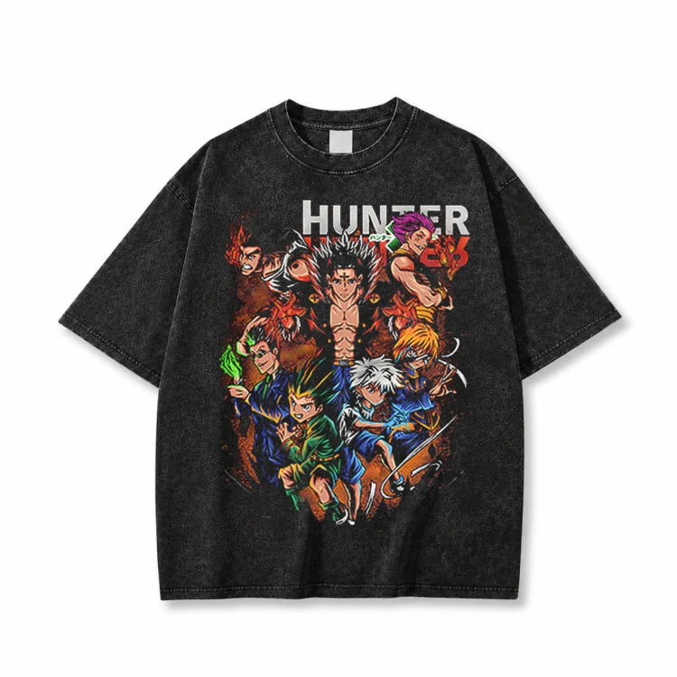 Koszulka T-shirt anime Hunter x Hunter - czarna prana