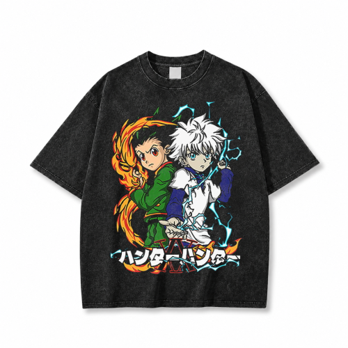 Koszulka T-shirt anime Hunter x Hunter - czarna prana