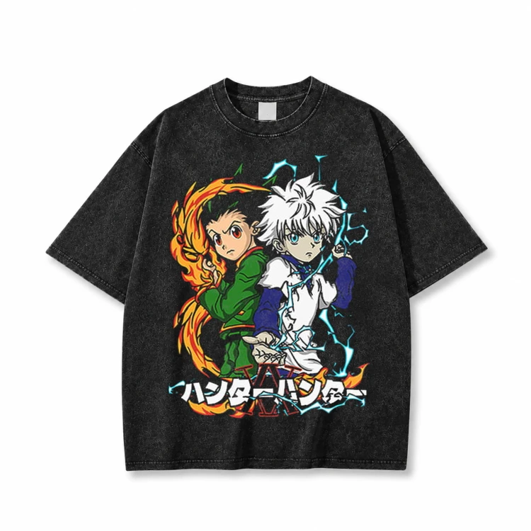 Koszulka T-shirt anime Hunter x Hunter - czarna prana