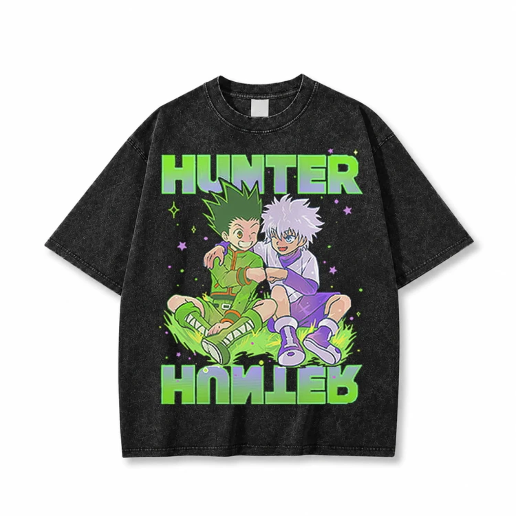 Koszulka T-shirt anime Hunter x Hunter - czarna prana