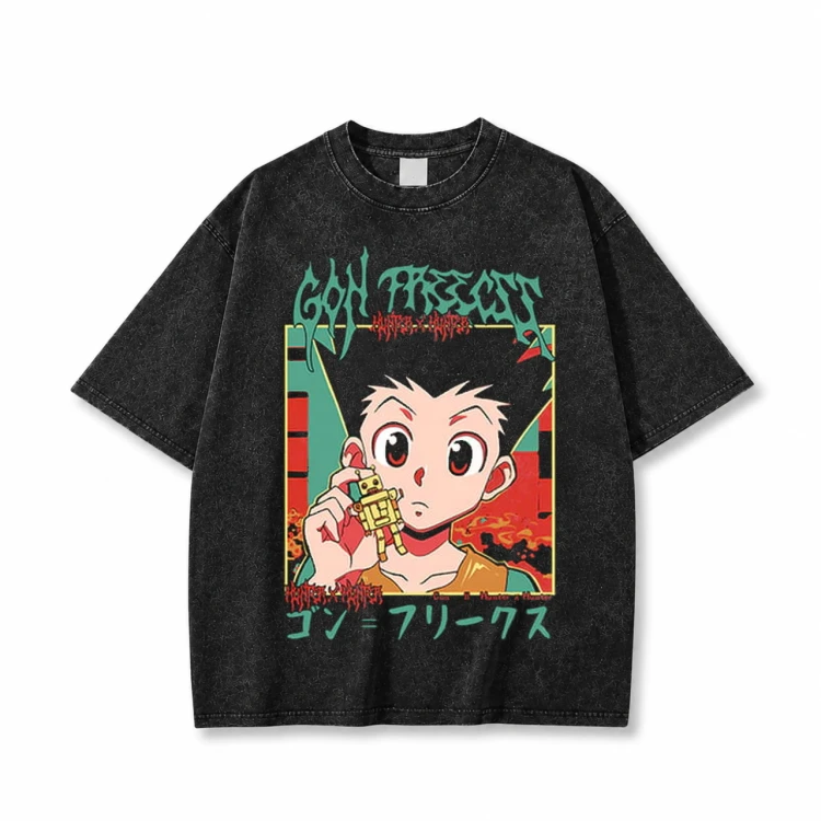 Koszulka T-shirt anime Hunter x Hunter - czarna prana