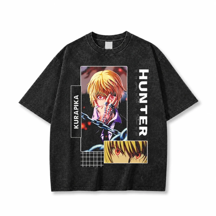 Koszulka T-shirt anime Hunter x Hunter Kurapika - czarna prana