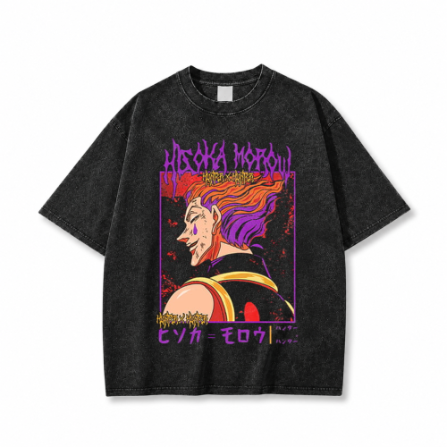 Koszulka T-shirt anime Hunter x Hunter Hisoka - czarna prana