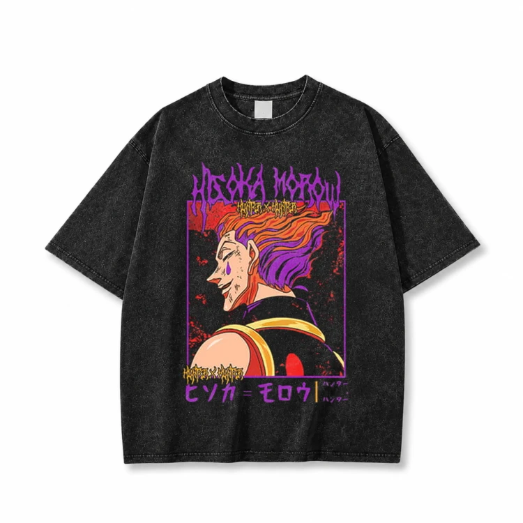 Koszulka T-shirt anime Hunter x Hunter Hisoka - czarna prana