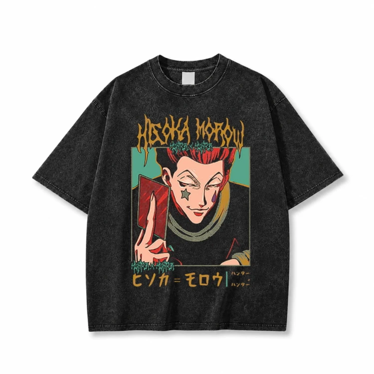 Koszulka T-shirt anime Hunter x Hunter Hisoka - czarna prana