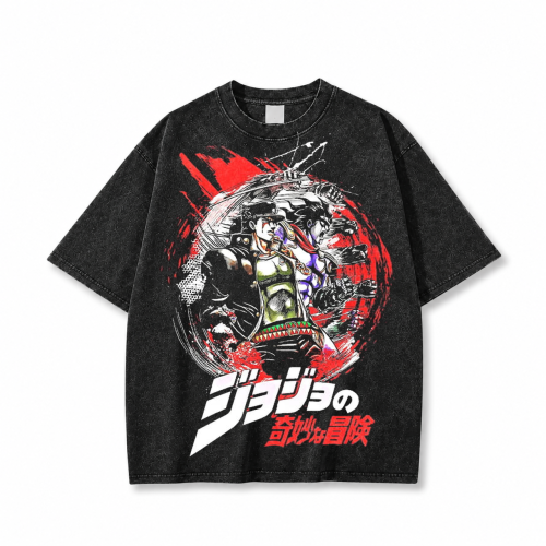 Koszulka T-shirt anime JoJo's Bizarre Adventure - czarna prana