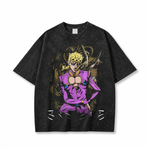 Koszulka T-shirt anime JoJo's Bizarre Adventure - czarna prana