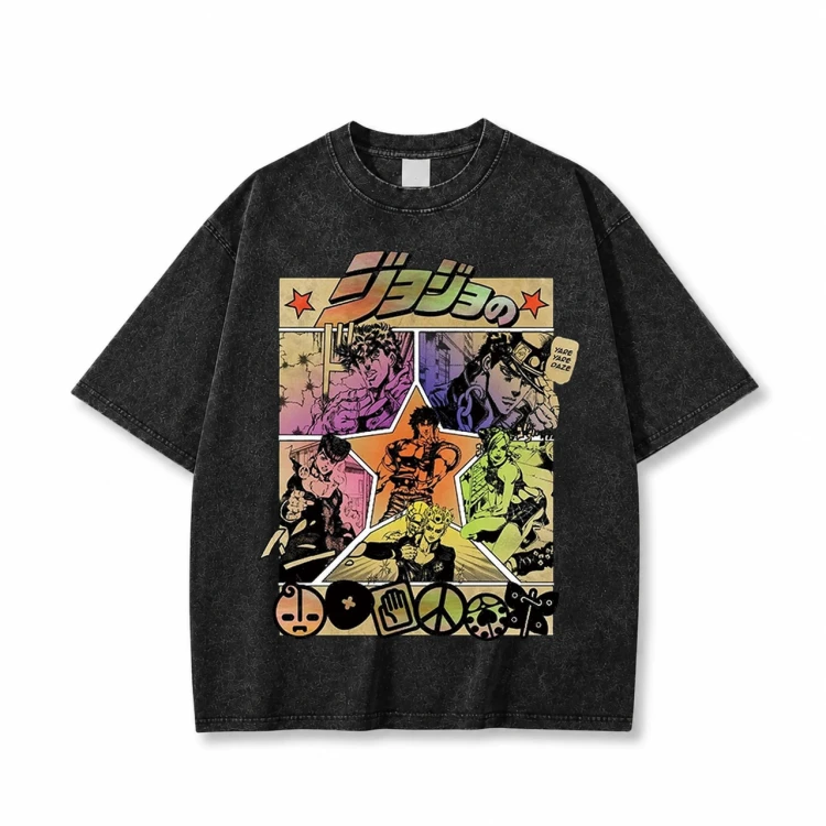 Koszulka T-shirt anime JoJo's Bizarre Adventure - czarna prana