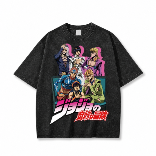 Koszulka T-shirt anime JoJo's Bizarre Adventure - czarna prana