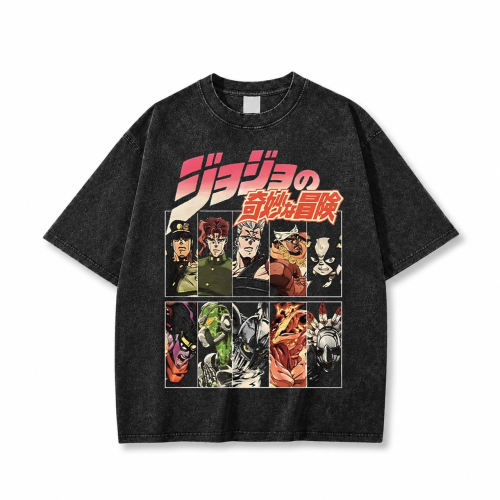 Koszulka T-shirt anime JoJo's Bizarre Adventure - czarna prana