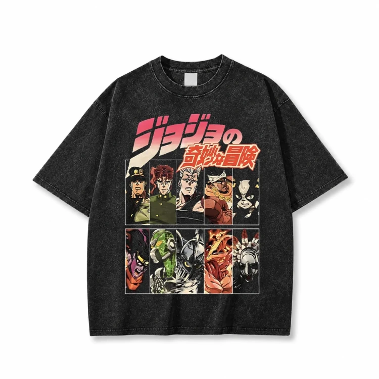 Koszulka T-shirt anime JoJo's Bizarre Adventure - czarna prana
