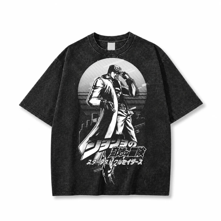 Koszulka T-shirt anime JoJo's Bizarre Adventure - czarna prana