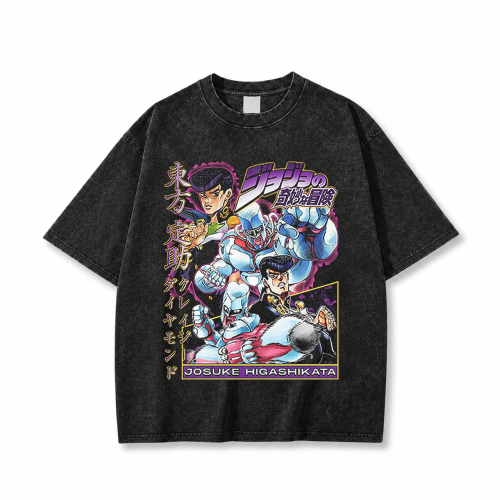 Koszulka T-shirt anime JoJo's Bizarre Adventure - czarna prana