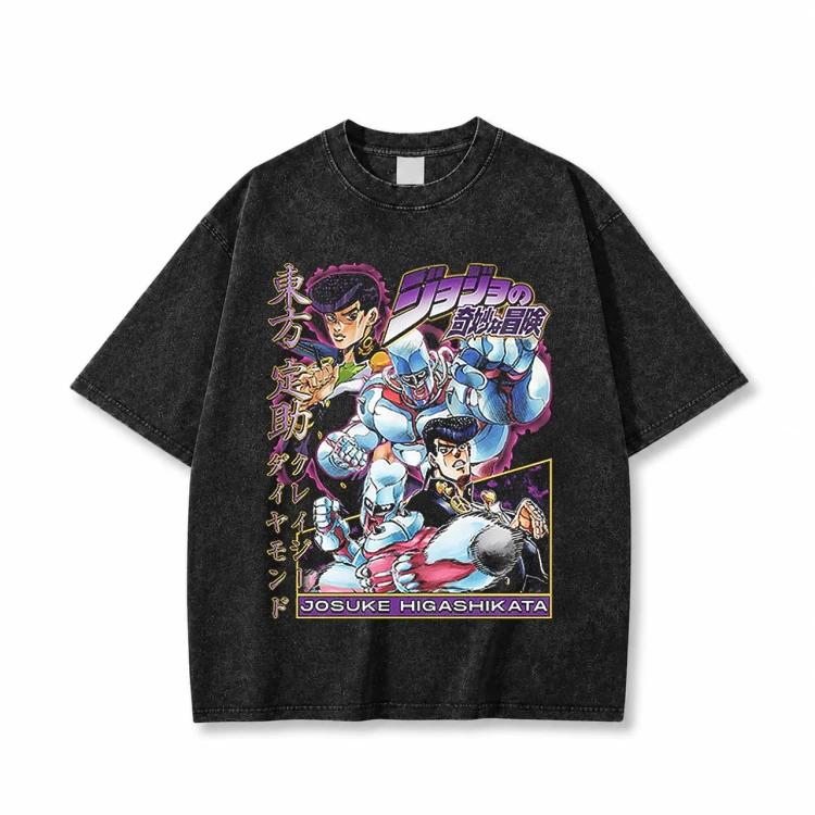 Koszulka T-shirt anime JoJo's Bizarre Adventure - czarna prana