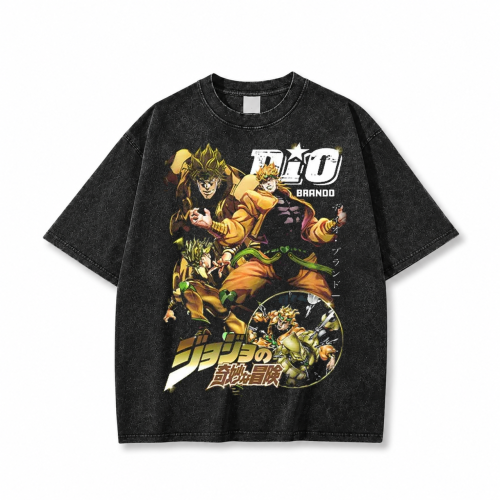 Koszulka T-shirt anime JoJo's Bizarre Adventure - czarna prana