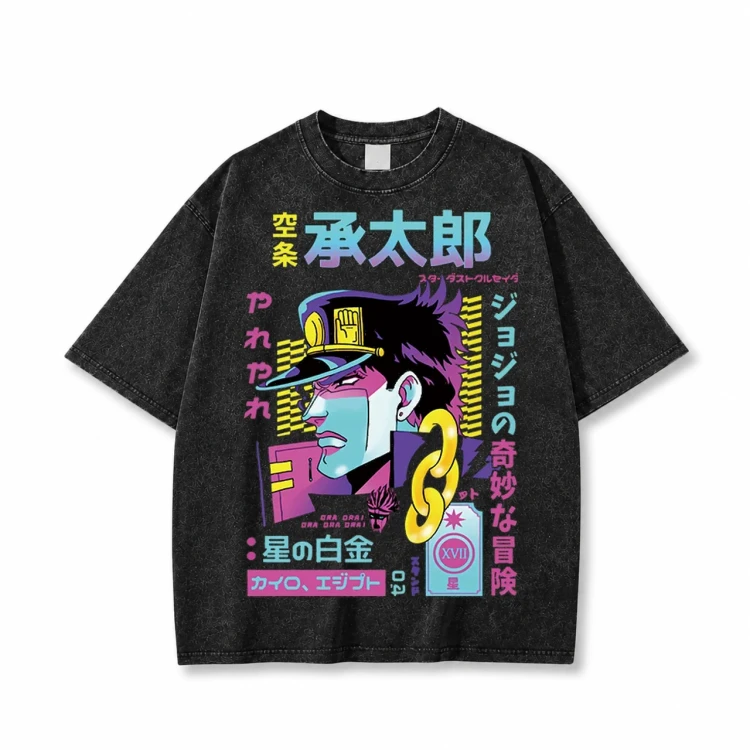 Koszulka T-shirt anime JoJo's Bizarre Adventure - czarna prana