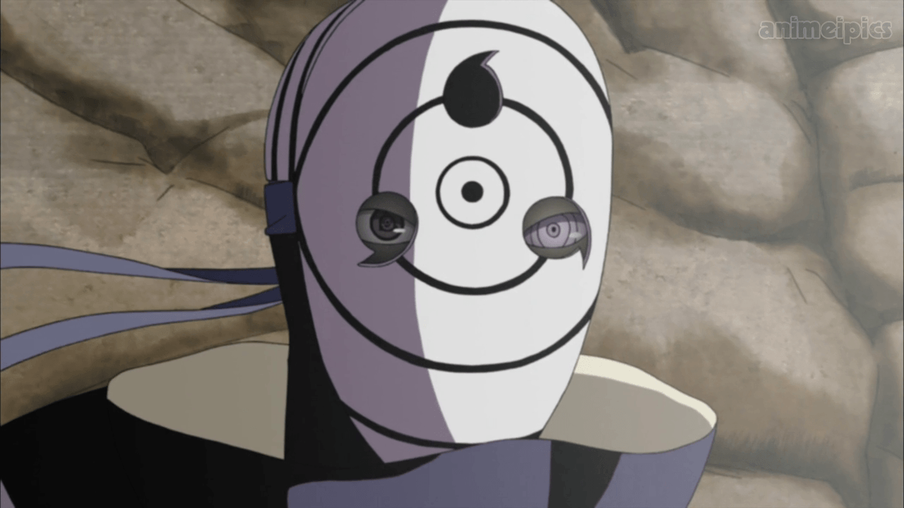 Obito Uchiha v masce s Rinneganem