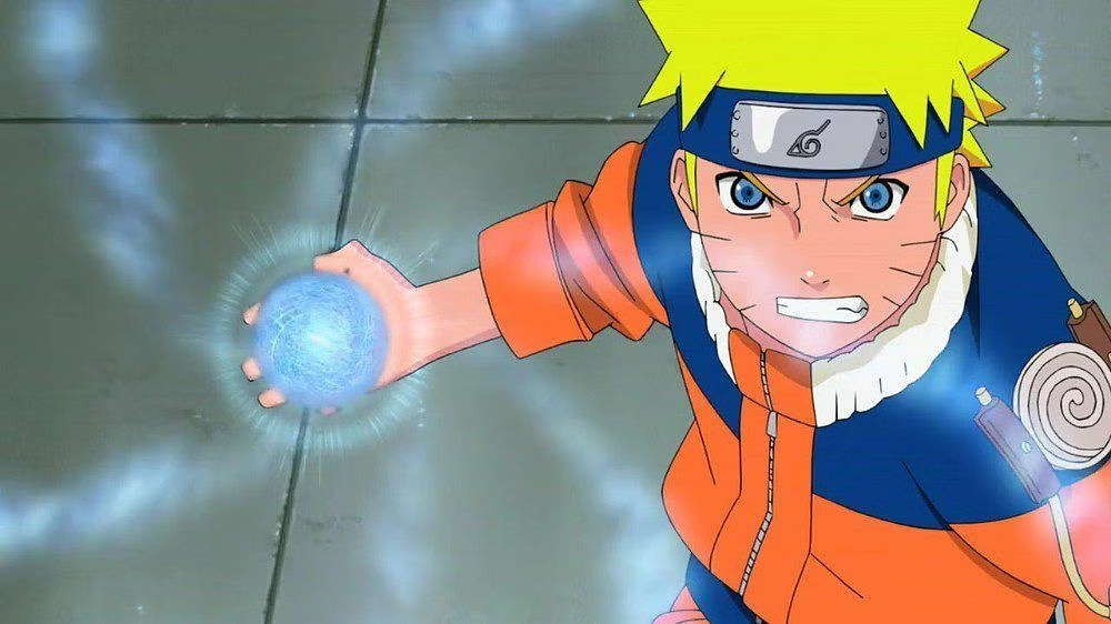Technika Rasengan - záběr z anime Naruto